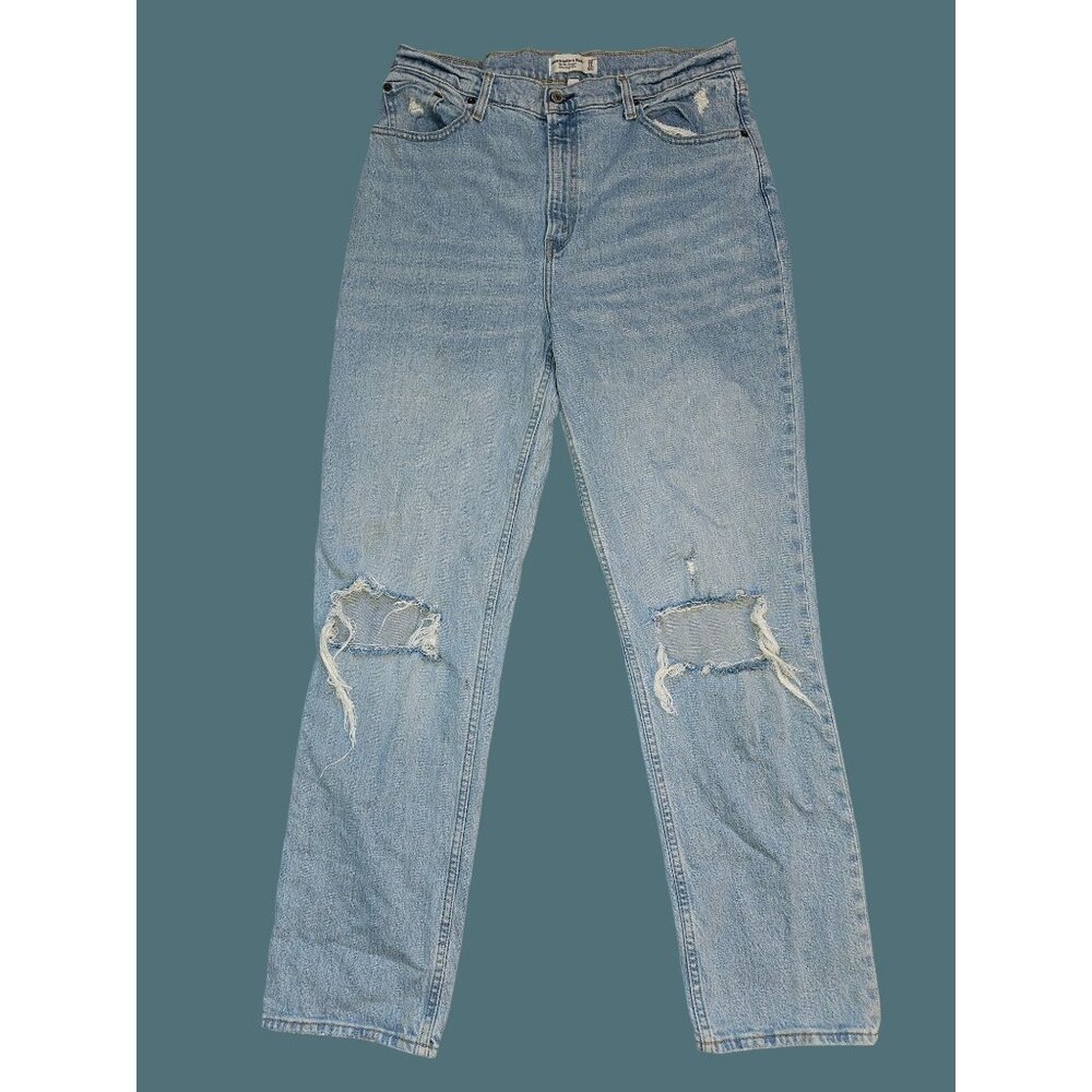 Abercrombie & Fitch The 90's Straight Ultra High Rise Curve Love Jeans Women 14L